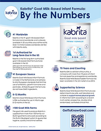screen shot of Kabrita Infant Formula Fact Shee